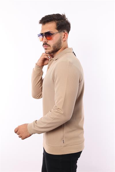 Waffle Dokuma Polo Yaka Sweatshirt – Pamuk Viskon Regular Fit Rugatchi Exclusive