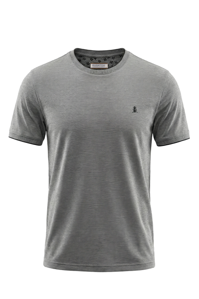 Erkek İnterlok Parlak Dokulu Bisiklet Yaka