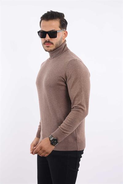 Erkek Balıkçı Yaka Triko Kazak — %100 Pamuk, Klasik