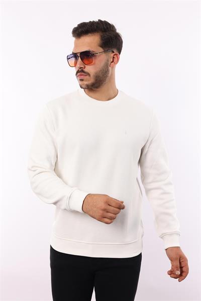 Rugatchi Şardonlu Pike Sweatshirt – %70 Pamuk %30 Viskoz Bisiklet Yaka