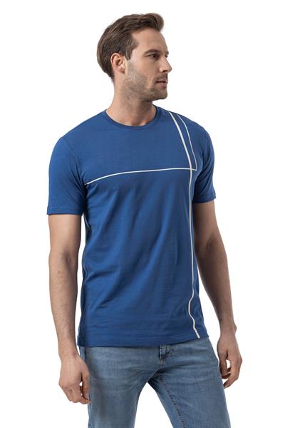 Baskılı Bisiklet Yaka T-Shirt