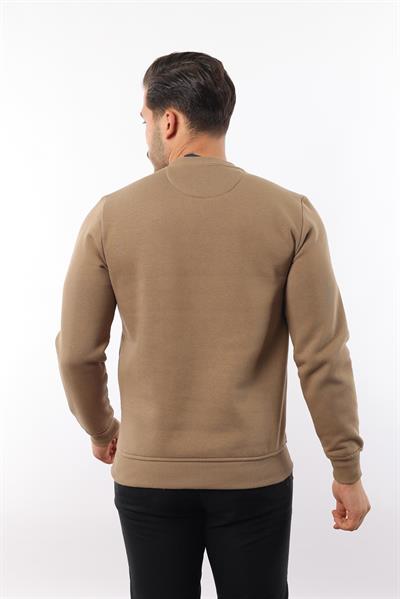 3 İplik Şardonlu Bisiklet Yaka Sweatshirt – Pamuk Viskon Regular Fit Rugatchi Exclusive