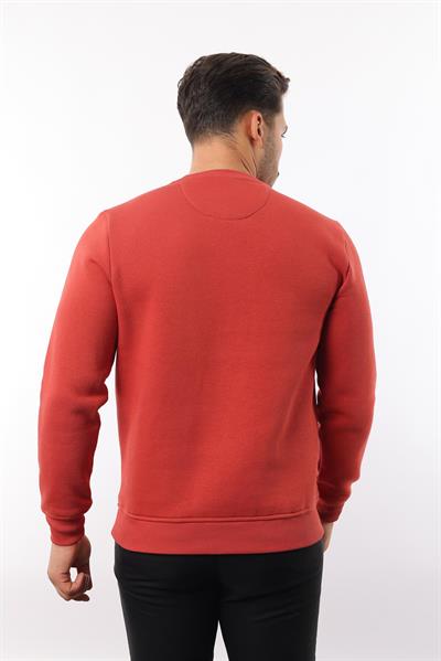 3 İplik Şardonlu Bisiklet Yaka Sweatshirt – Pamuk Viskon Regular Fit Rugatchi Exclusive