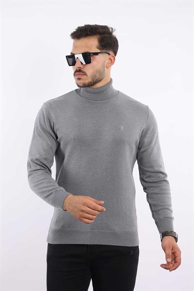 Erkek Balıkçı Yaka Triko Kazak — %100 Pamuk, Klasik