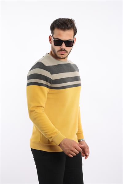 Rugatchi Panolu Selanik Sweatshirt – %100 Pamuk Bisiklet Yaka