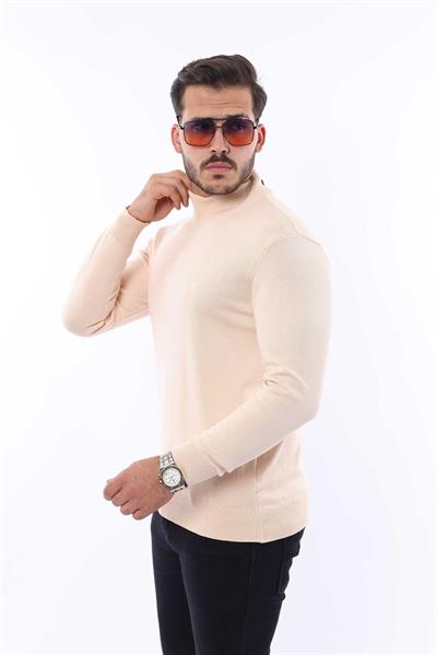 Erkek Yarım Balıkçı Yaka Triko Kazak — %100 Pamuk