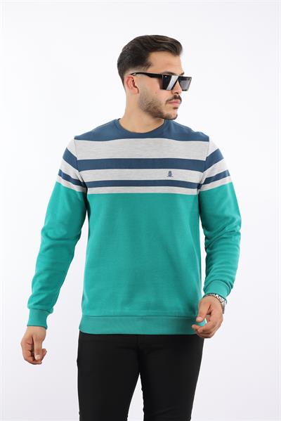 Rugatchi Panolu Selanik Sweatshirt – %100 Pamuk Bisiklet Yaka