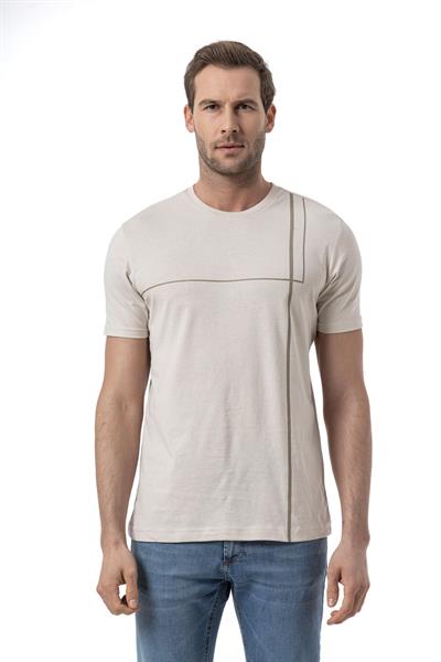 Baskılı Bisiklet Yaka T-Shirt