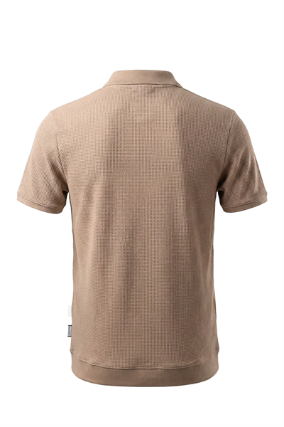 Erkek Waffle Dokulu Esnek Polo Tişört