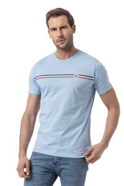 Baskılı Bisiklet Yaka T-Shirt