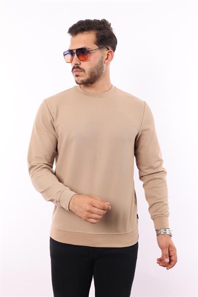 Waffle Dokuma Bisiklet Yaka Sweatshirt – Pamuk Viskon Regular Fit Rugatchi Exclusive