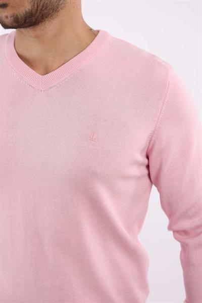 Premium Erkek V Yaka Triko — %100 Pamuk, Nefes Alan Konforlu Kazak