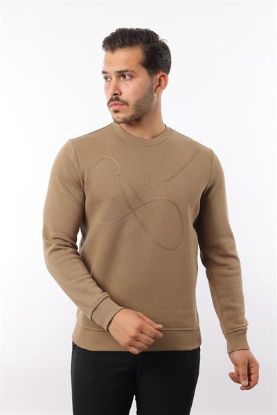 3 İplik Şardonlu Bisiklet Yaka Sweatshirt – Pamuk Viskon Regular Fit Rugatchi Exclusive