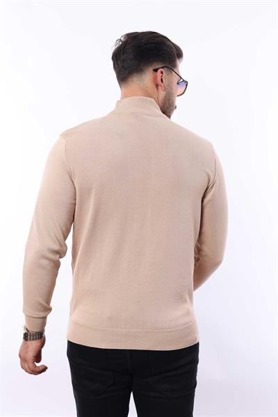 Erkek Yarım Balıkçı Yaka Triko Kazak — %100 Pamuk