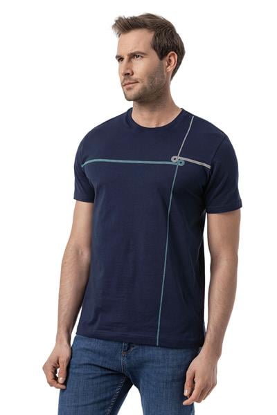 Baskılı Bisiklet Yaka T-Shirt