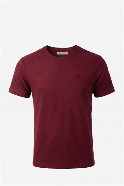 Erkek Fitilli Dokulu Bisiklet Yaka Tişört