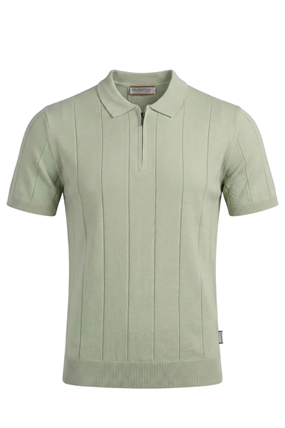 Erkek Penye Fermuarlı Yaka Tişört - Modern Fit