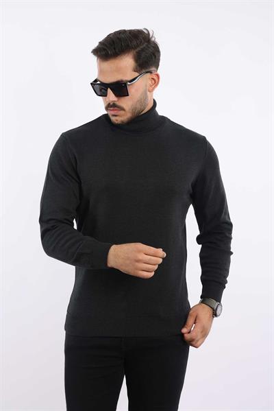 Erkek Balıkçı Yaka Triko Kazak — %100 Pamuk, Klasik