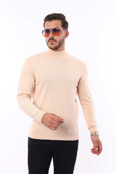 Erkek Yarım Balıkçı Yaka Triko Kazak — %100 Pamuk