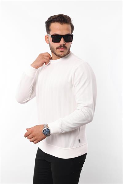 Rugatchi Jakarlı Sweatshirt – %70 Pamuk %30 Viskoz Bisiklet Yaka