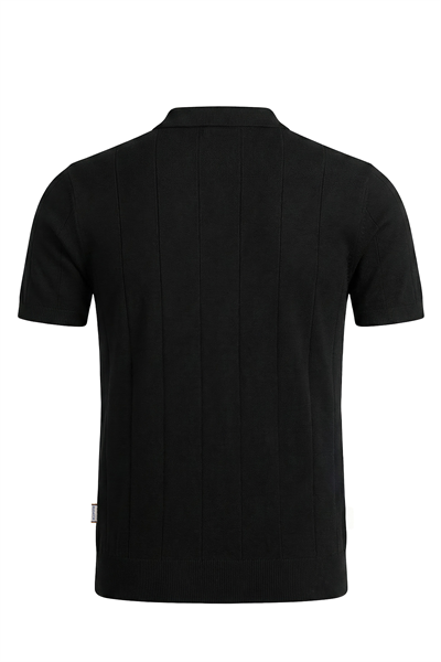 Erkek Penye Fermuarlı Yaka Tişört - Modern Fit