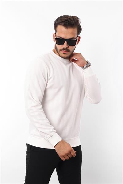 Rugatchi Jakarlı Sweatshirt – %70 Pamuk %30 Viskoz Bisiklet Yaka