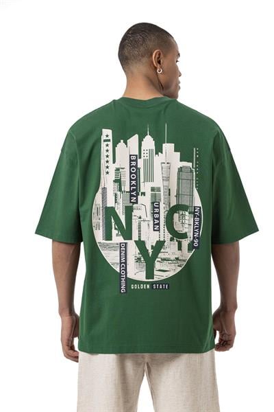 NY Baskılı Oversize T-Shirt