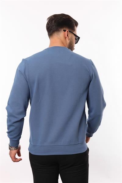 Diagonal Interlok Bisiklet Yaka Sweatshirt – Pamuk Viskon Regular Fit Rugatchi Exclusive