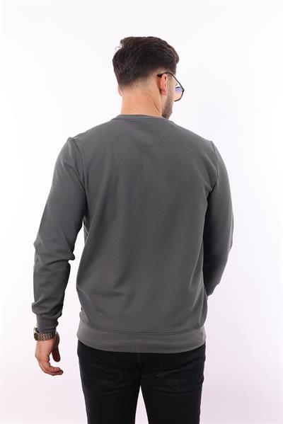 Waffle Dokuma Bisiklet Yaka Sweatshirt – Pamuk Viskon Regular Fit Rugatchi Exclusive