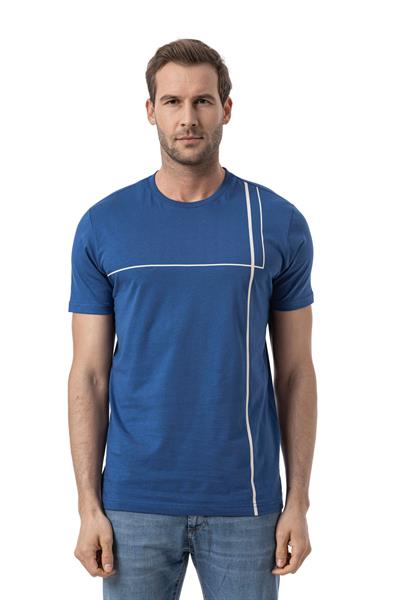 Baskılı Bisiklet Yaka T-Shirt