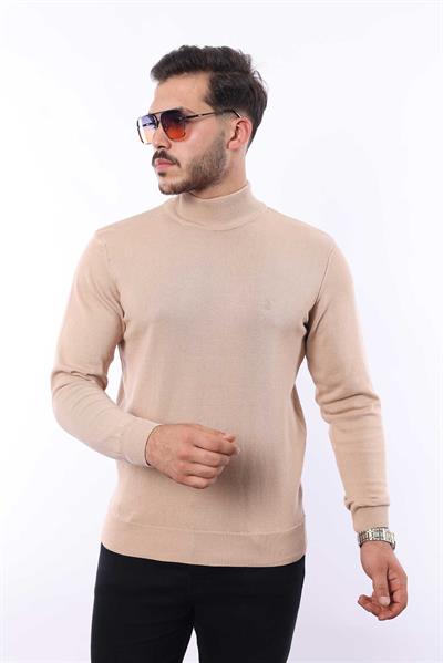 Erkek Yarım Balıkçı Yaka Triko Kazak — %100 Pamuk