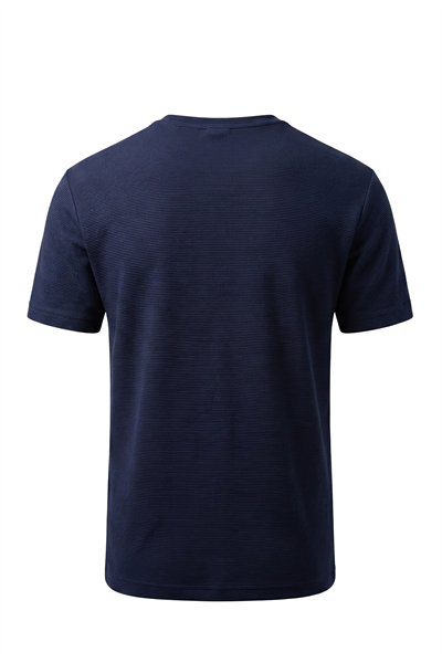 Erkek Fitilli Dokulu Bisiklet Yaka Tişört