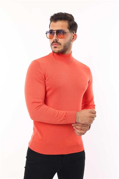 Erkek Yarım Balıkçı Yaka Triko Kazak — %100 Pamuk