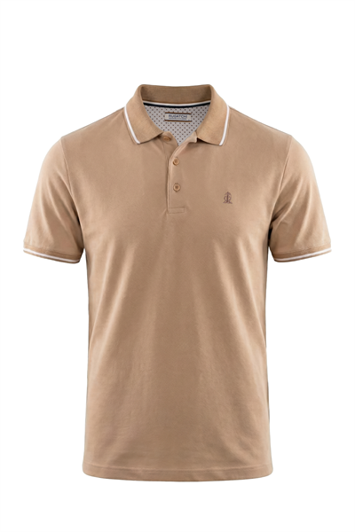 Erkek Tam Esnek Likralı Polo Tişört