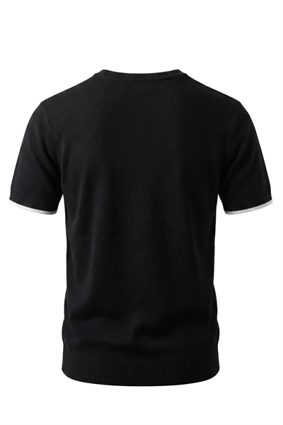 Erkek Nakış Detaylı Bisiklet Yaka Tişört