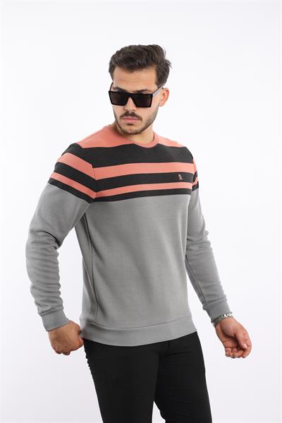 Rugatchi Panolu Selanik Sweatshirt – %100 Pamuk Bisiklet Yaka