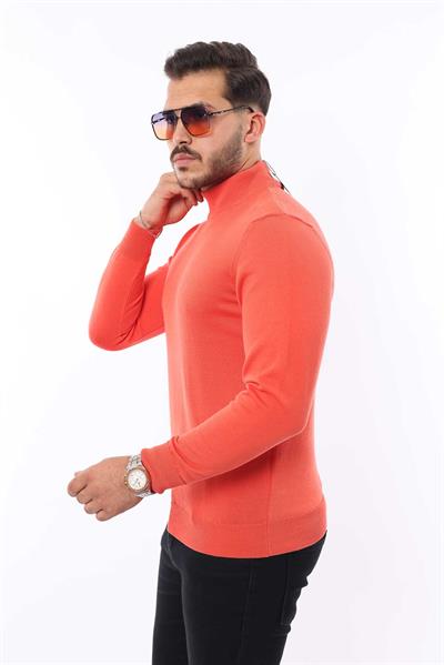 Erkek Yarım Balıkçı Yaka Triko Kazak — %100 Pamuk