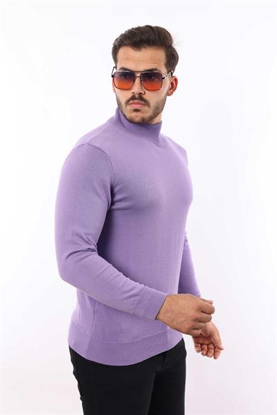 Erkek Yarım Balıkçı Yaka Triko Kazak — %100 Pamuk