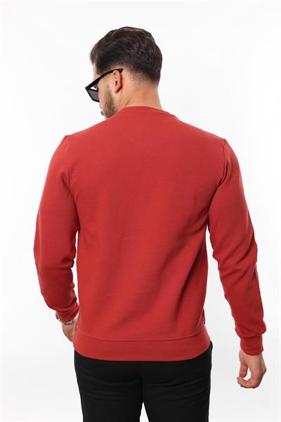 Diagonal Interlok Bisiklet Yaka Sweatshirt – Pamuk Viskon Regular Fit Rugatchi Exclusive