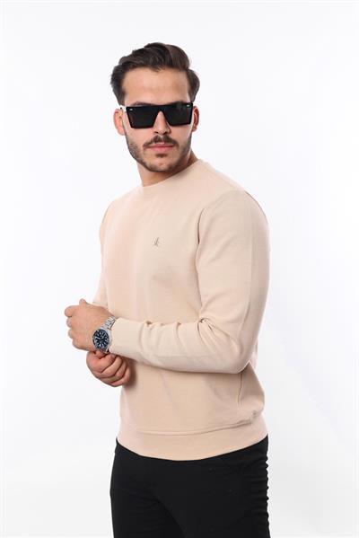 Diagonal Interlok Bisiklet Yaka Sweatshirt – Pamuk Viskon Regular Fit Rugatchi Exclusive