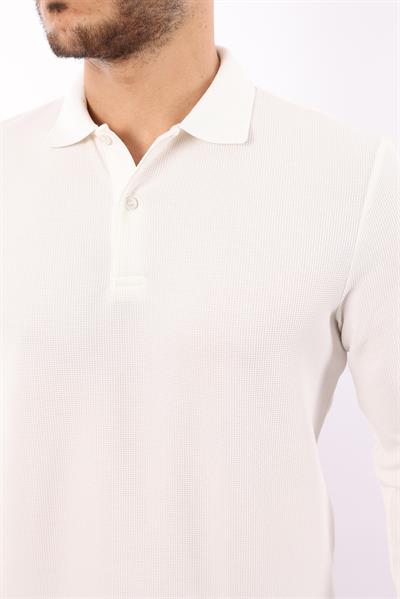 Waffle Dokuma Polo Yaka Sweatshirt – Pamuk Viskon Regular Fit Rugatchi Exclusive