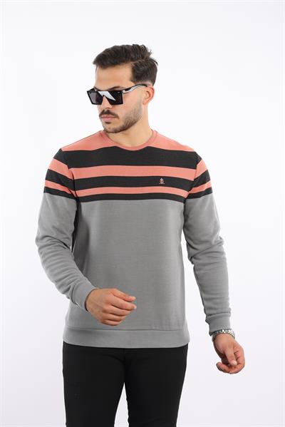 Rugatchi Panolu Selanik Sweatshirt – %100 Pamuk Bisiklet Yaka