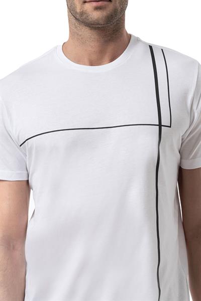 Baskılı Bisiklet Yaka T-Shirt