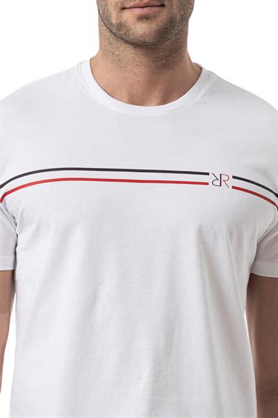 Baskılı Bisiklet Yaka T-Shirt