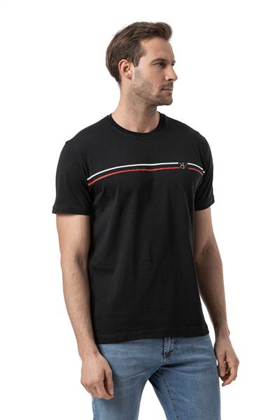 Baskılı Bisiklet Yaka T-Shirt