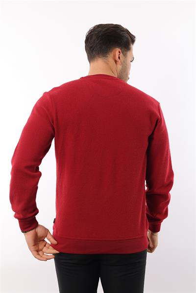 Petek Dokuma Jakarlı Bisiklet Yaka Sweatshirt – Pamuk Viskon Regular Fit Rugatchi Exclusive