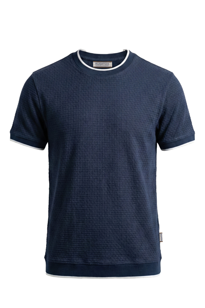 Erkek Triko Görünümlü Bisiklet Yaka Tişört