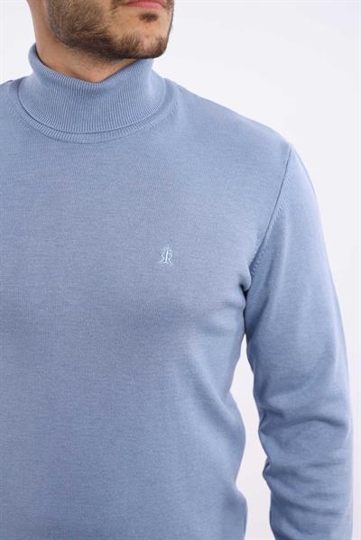 Erkek Balıkçı Yaka Triko Kazak — %100 Pamuk, Klasik