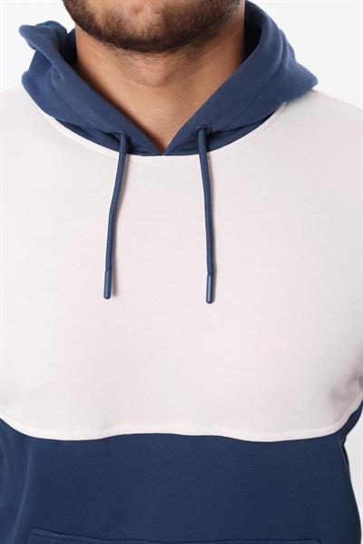 3 İplik Kapüşonlu Kanguru Cepli Sweatshirt – Pamuk Viskon Regular Fit Rugatchi Exclusive