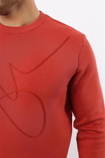 3 İplik Şardonlu Bisiklet Yaka Sweatshirt – Pamuk Viskon Regular Fit Rugatchi Exclusive